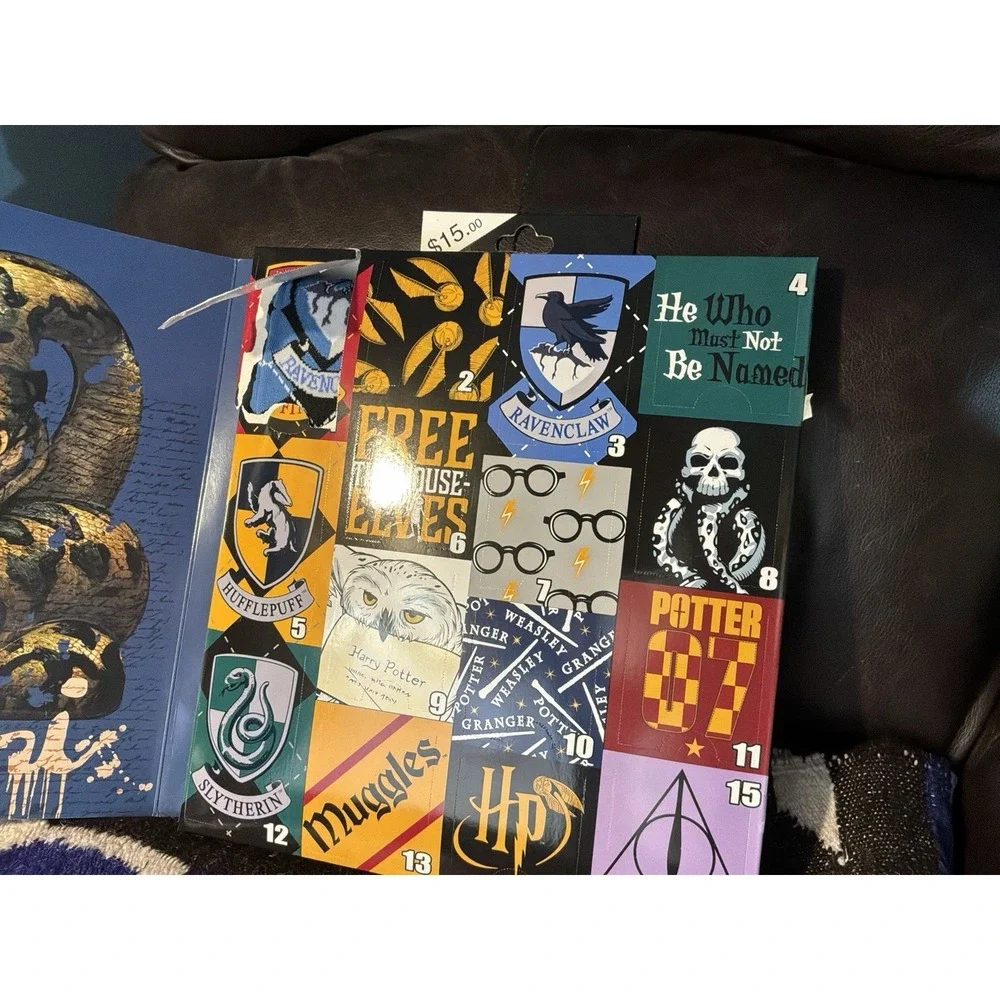 Harry Potter 15 Days Of Socks Mens Size 6-12 1 Door Open Socks Still There